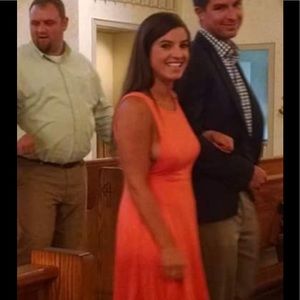 Coral dress backless small lulus